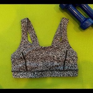 Lululemon Pavement Pusher Bra Black White Speckle